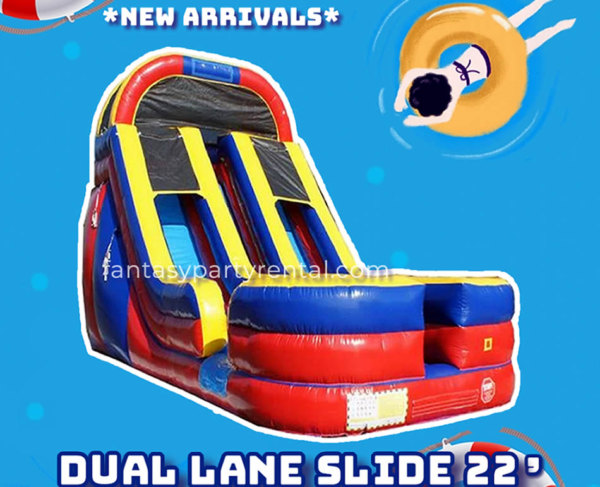 DUAL LANE SLIDE WET AND DRY, 22FT H.