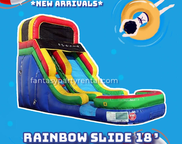 RAINBOW SLIDE WET AND DRY, 18FT H.